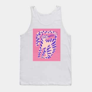 Cat tabby striped art decorative purple and pink Tank Top